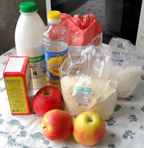 Продукты для приготовления пирога