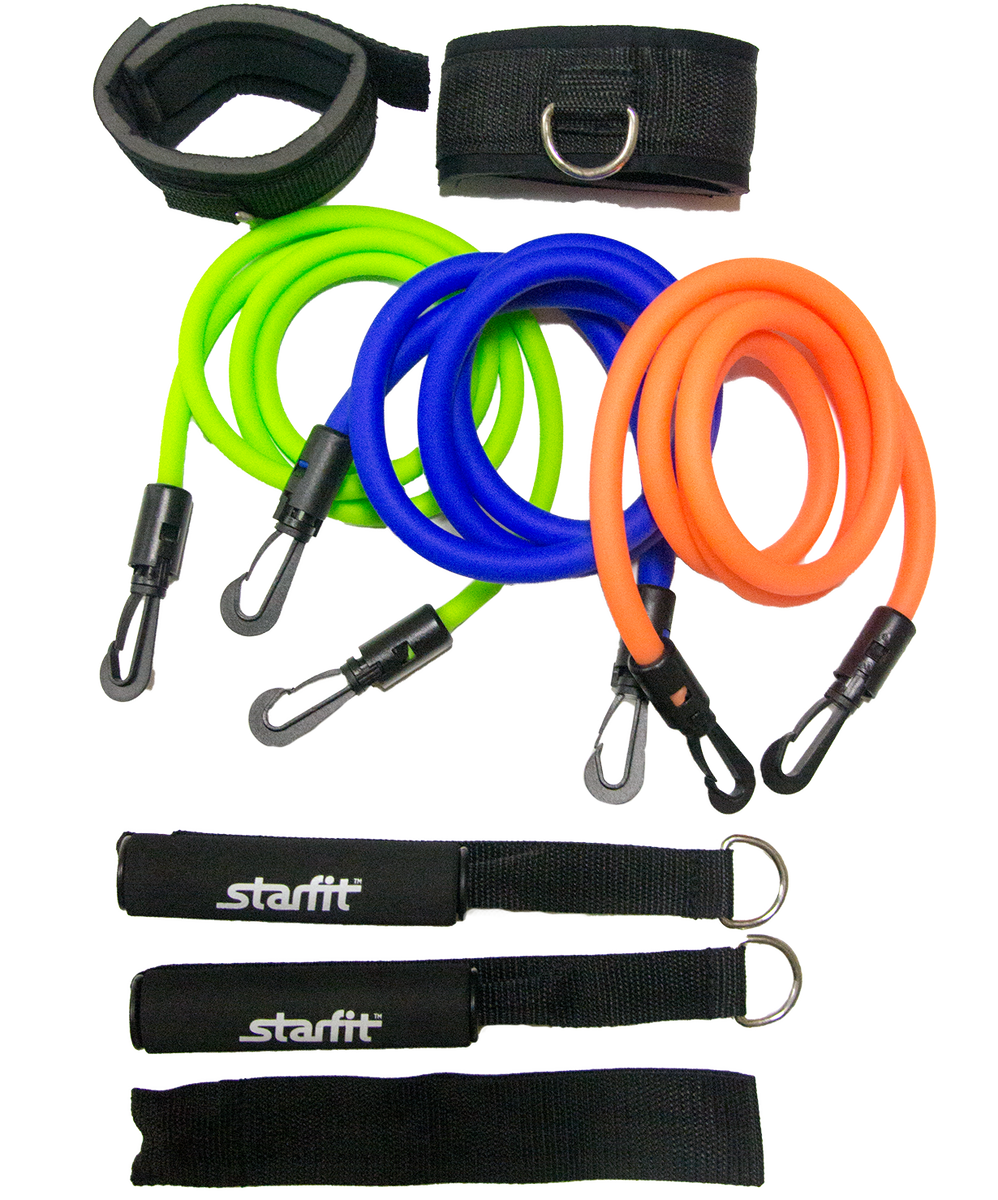 Комплект съемных эспандеров STARFIT ES-606 с ручками, расширенный