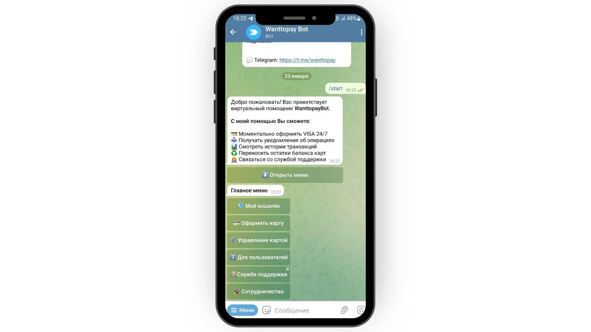 Telegram-приложение для выпуска виртуальных карт заказывали? | Wanttopay |  Дзен