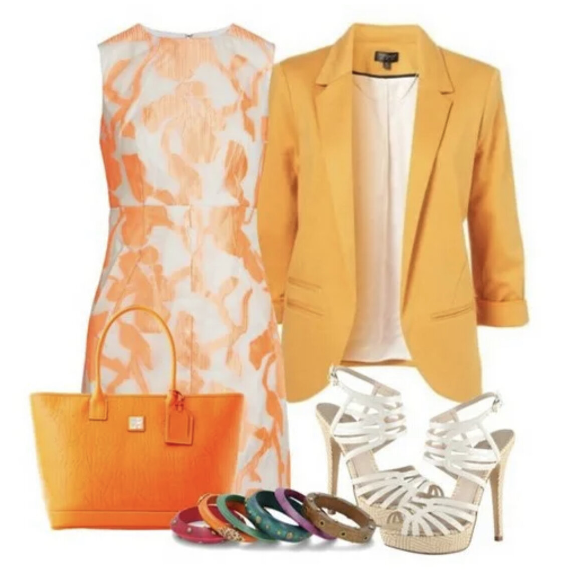 Сочетание белого и оранжевого в одежде