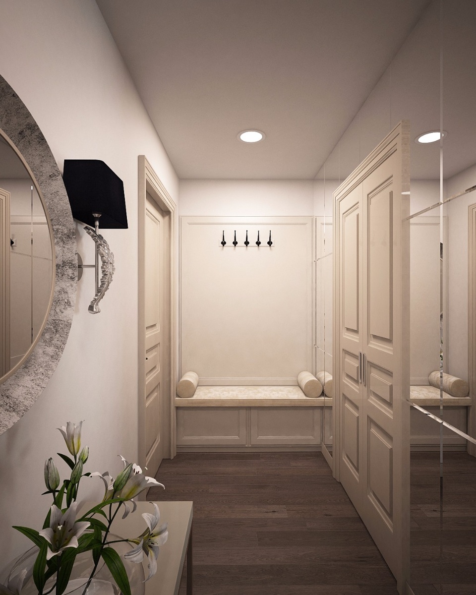 Встроенные светильники в коридоре