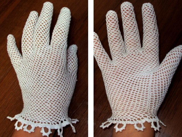 Как вязать тонкие ажурные перчатки крючком