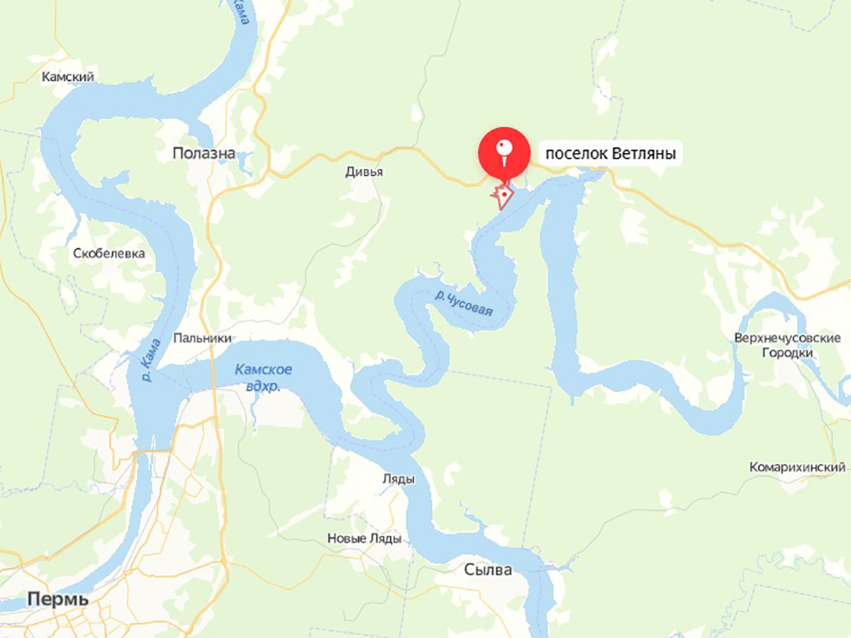 Посёлок Ветляны на карте