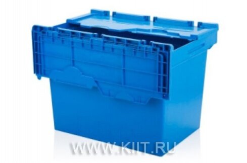 Вкладываемый, штабелируемый сплошной пластиковый контейнер Instore KVR 6442.1 с размерами 600x400 мм серия INSTORE российского производства для хранения и транспортировки различных грузов и товаров на производстве, складе и в магазине. Модель с крышкой.