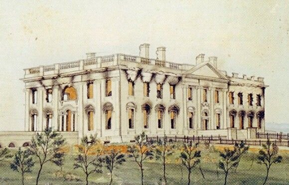 Белый дом в августе 1814-го. Источник: wikipedia.org