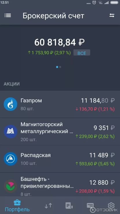 Так выглядит обычный интерфейс приложения