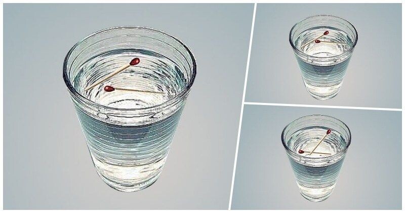 Спички в стакане могут соприкасаться или не касаться друг друга