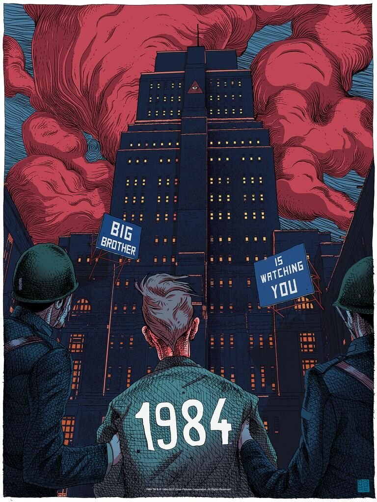 Арт к культовому произведению "1984" Джорджа Оруэлла.