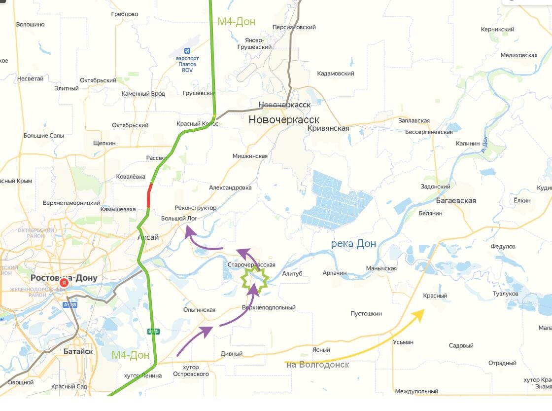 Карта объезда ростова на дону