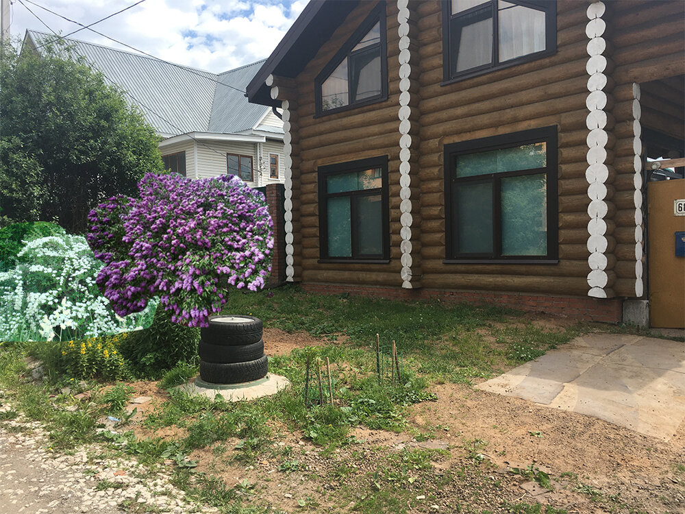 частный дом в границах города для создания проекта с трехмерной клумбой от дизайн-студии "Красные маки"  (фото 2)