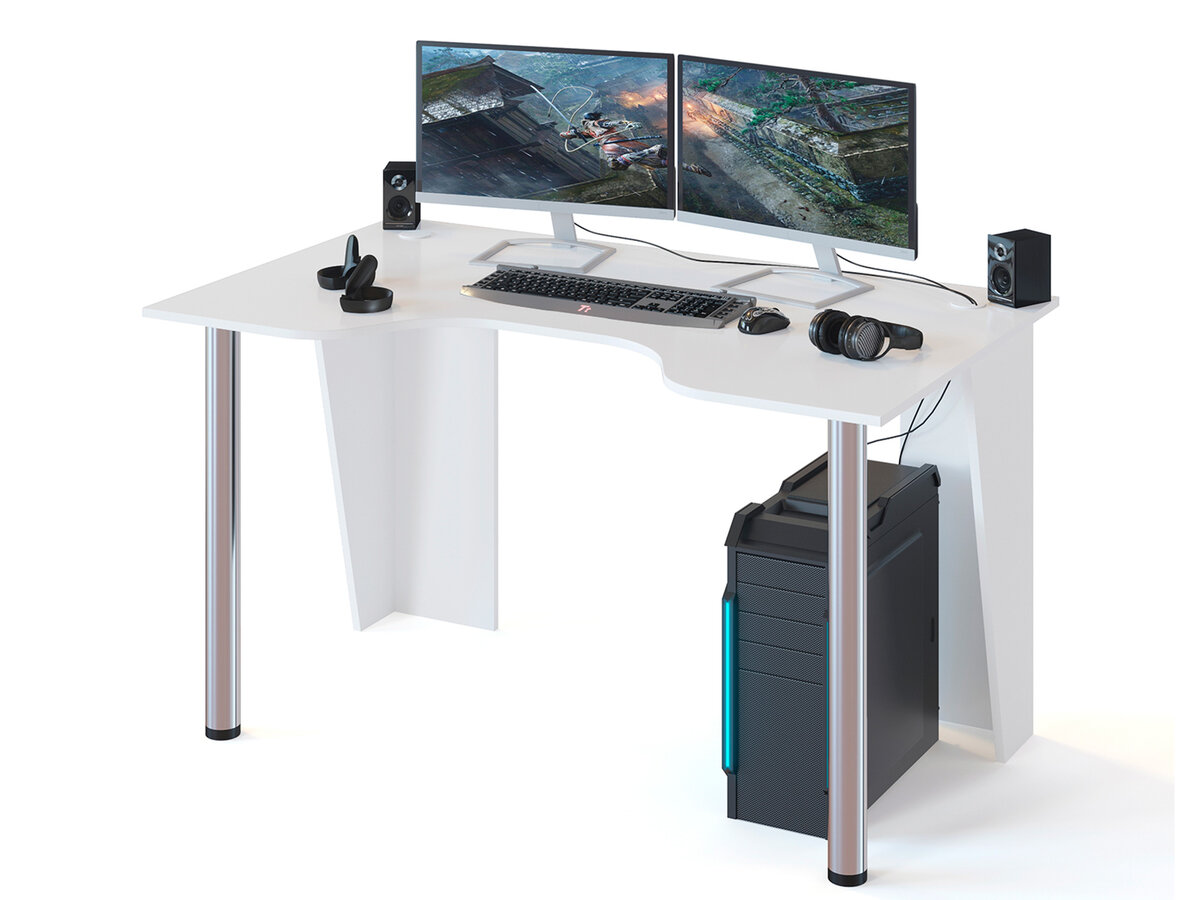 Широкая столешница позволит максимально удобно разместить два монитора, а также все необходимые для работы или учёбы предметы. анатомический вырез уменьшает нагрузку на позвоночник. Лаконичный дизайн — идеально впишется в современный интерьер.