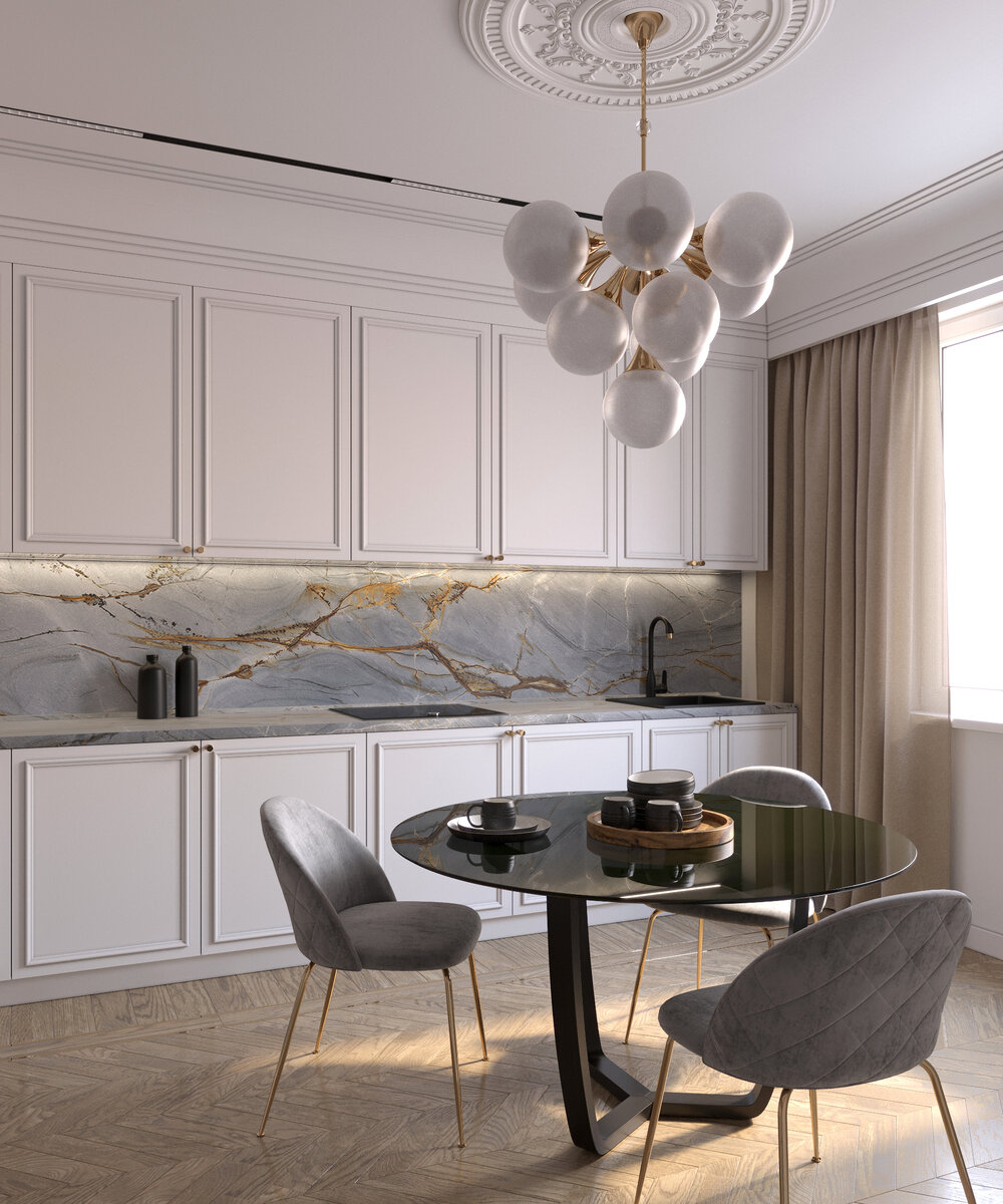 Столешница в декоре 8082/Azul de Oro. Визуализация Slotex
