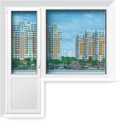 Глухое окно и поворотно-откидная дверь