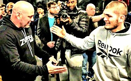 Российский, Дагестанский боец смешанных единоборств UFC, действующий ЧЕМПИОН UFC в легком весе - ХАБИБ НУРМАГОМЕДОВ и президент крупнейшей в мире организации UFC - ДАНА УАЙТ