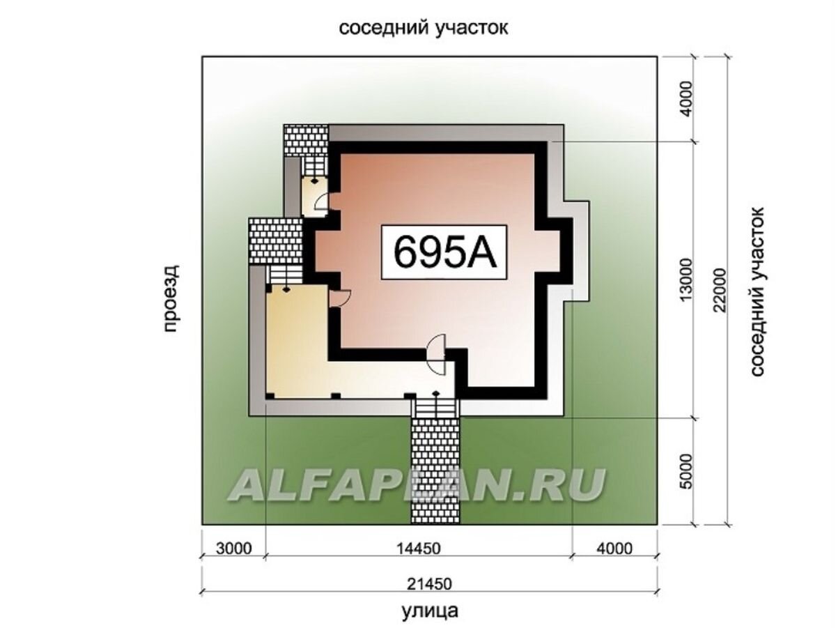 Роман с камнем» 695А - проект загородного дома для большой семьи, 174 м2,  4(5) спален, терраса при входе | Популярные проекты домов Альфаплан | Дзен