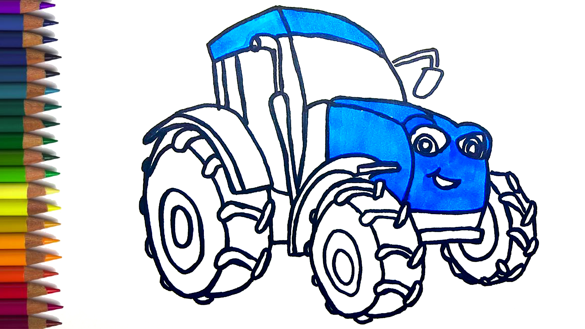 Игры раскраски синий трактор