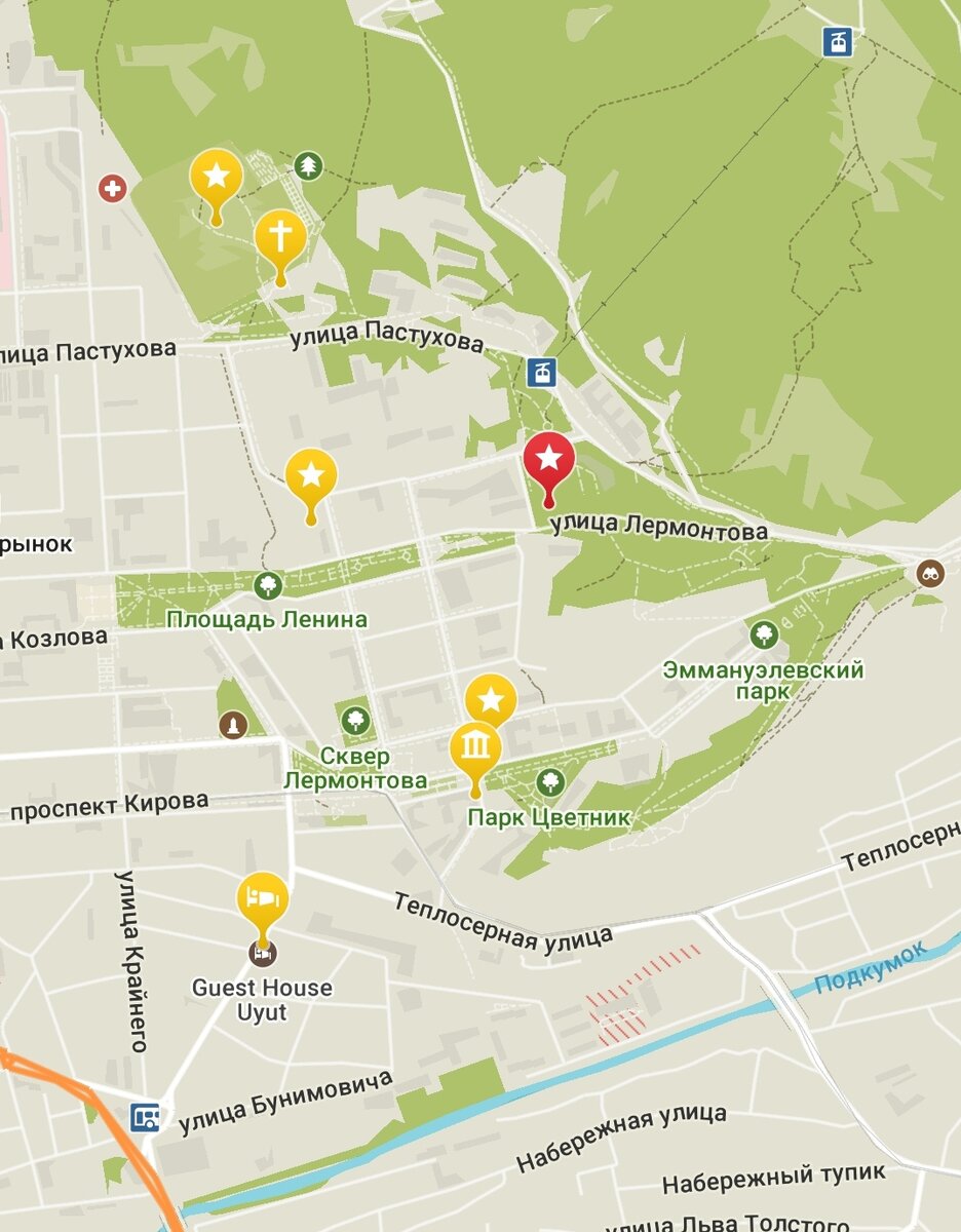 План мест в Пятигорске, в которые мне надо непременно попасть!