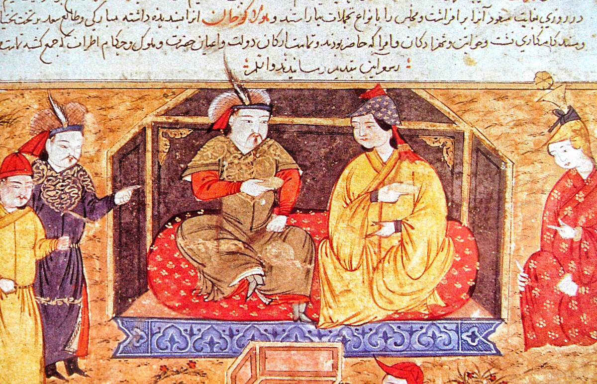 Ильхан Хулагу и его жена Докуз-хатун (Рукопись Джами ат-таварих)