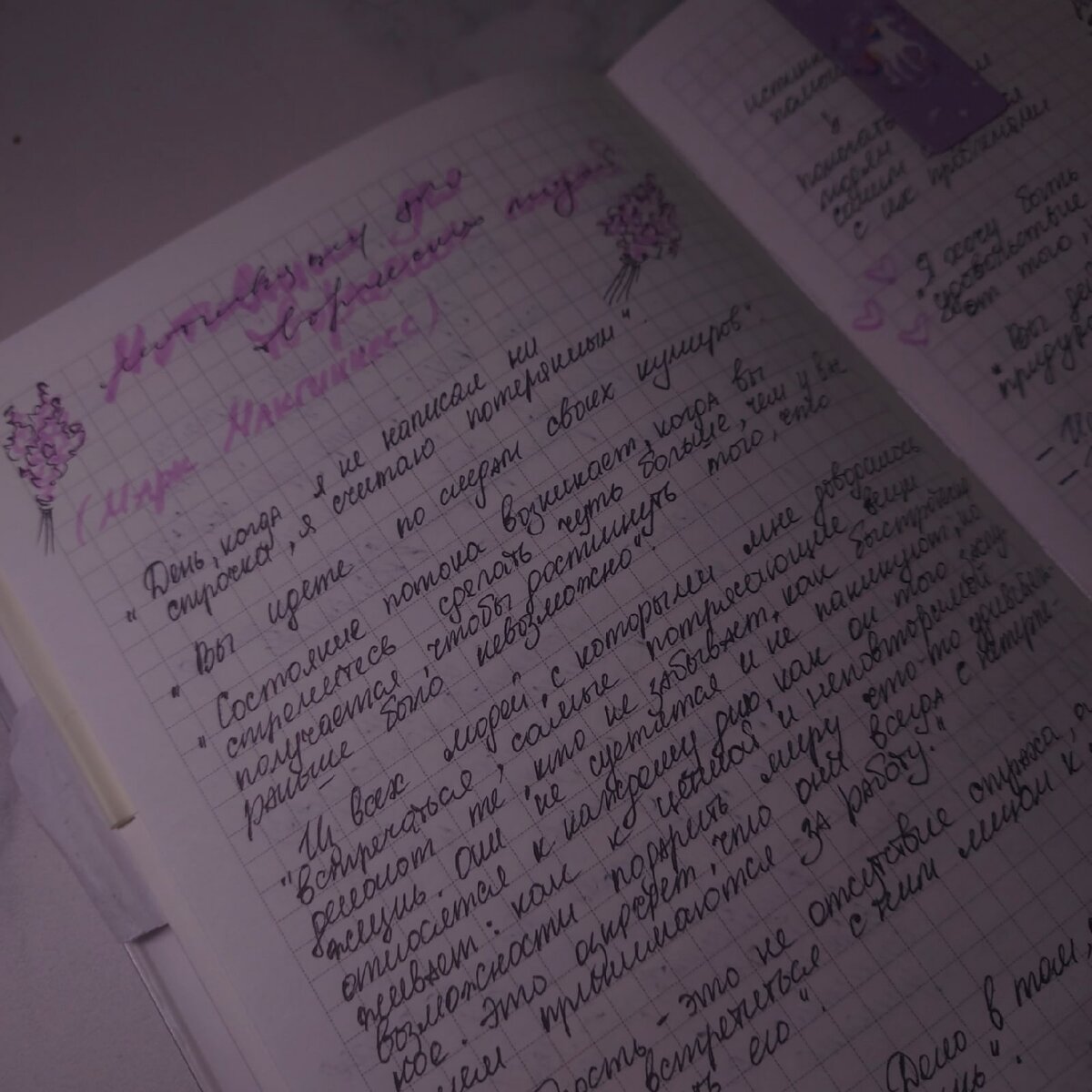 Вот, даже выписала немного цитат из книги в свой рабочий блокнот, чтобы возвращаться время от времени к этим мыслям и заряжаться вдохновением