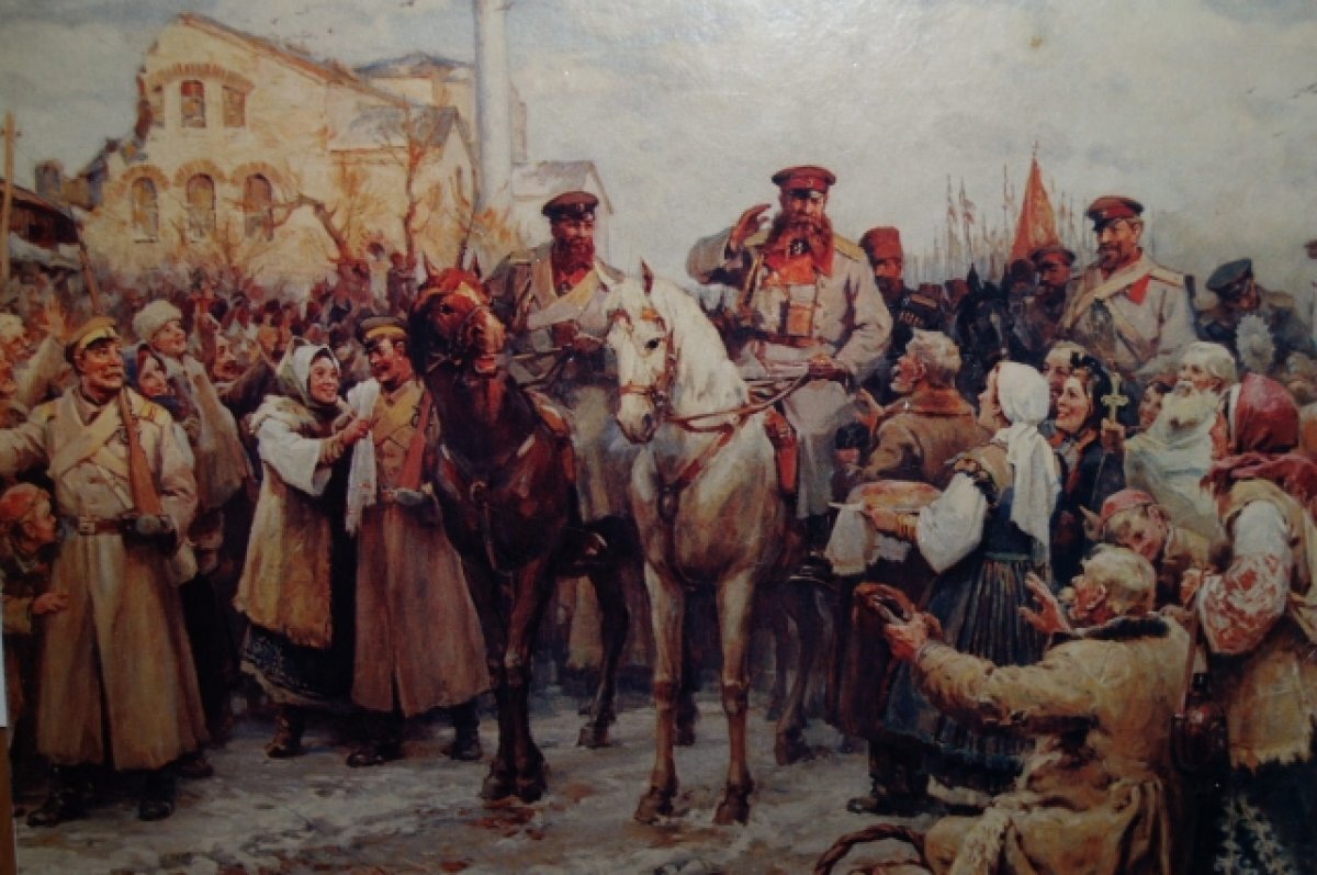    Картина «Встреча генерала Гурко в Софии». Художник Димитр Гюдженов (1953 г.)