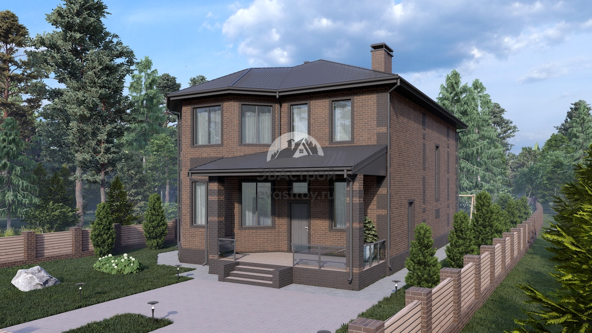 Проект двухэтажного дома 255 м2 из газобетона с эркером | ЭВАстрой | Дзен