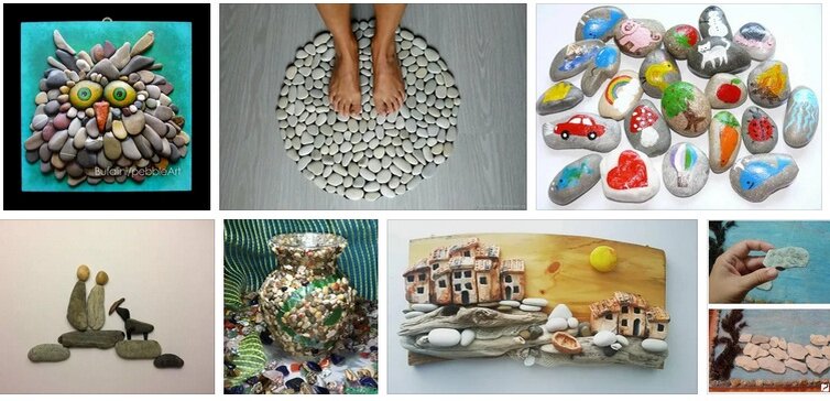 Поделки и сувениры из морской гальки (из поиска Яндекса)