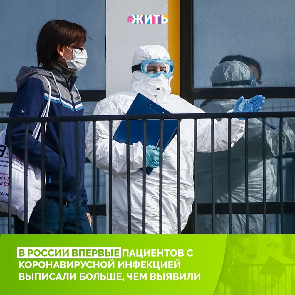 Друзья, сегодня у нас, для вас хорошая новость! Число заразившихся коронавирусом в России за сутки возросло на 8 764, тогда как выписались 9 262 человека, сообщили в среду журналистам в федеральном оперативном штабе по борьбе с новой инфекцией. Таким образом, число выздоровевших в стране за день впервые превысило количество новых случаев🙏 
Отсюда следует, что суточный рост количества новых случаев опустился с 3,2% до рекордно низких 2,9%. Он оказался ниже 3% впервые с начала вспышки нового заболевания😌

Это одна из самых лучших новостей, что вы могли сегодня слышать😃

Но все равно, не стоит расслабляться. Будьте дома и берегите себя!🙌

#жить #проектжить #мирмыстобой #всебудетхорошо