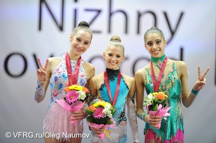 Екатерина Галкина, Александра Солдатова и Гюльсум Шафизаде на Чемпионате Европе 2012 год, фото Олег Наумов