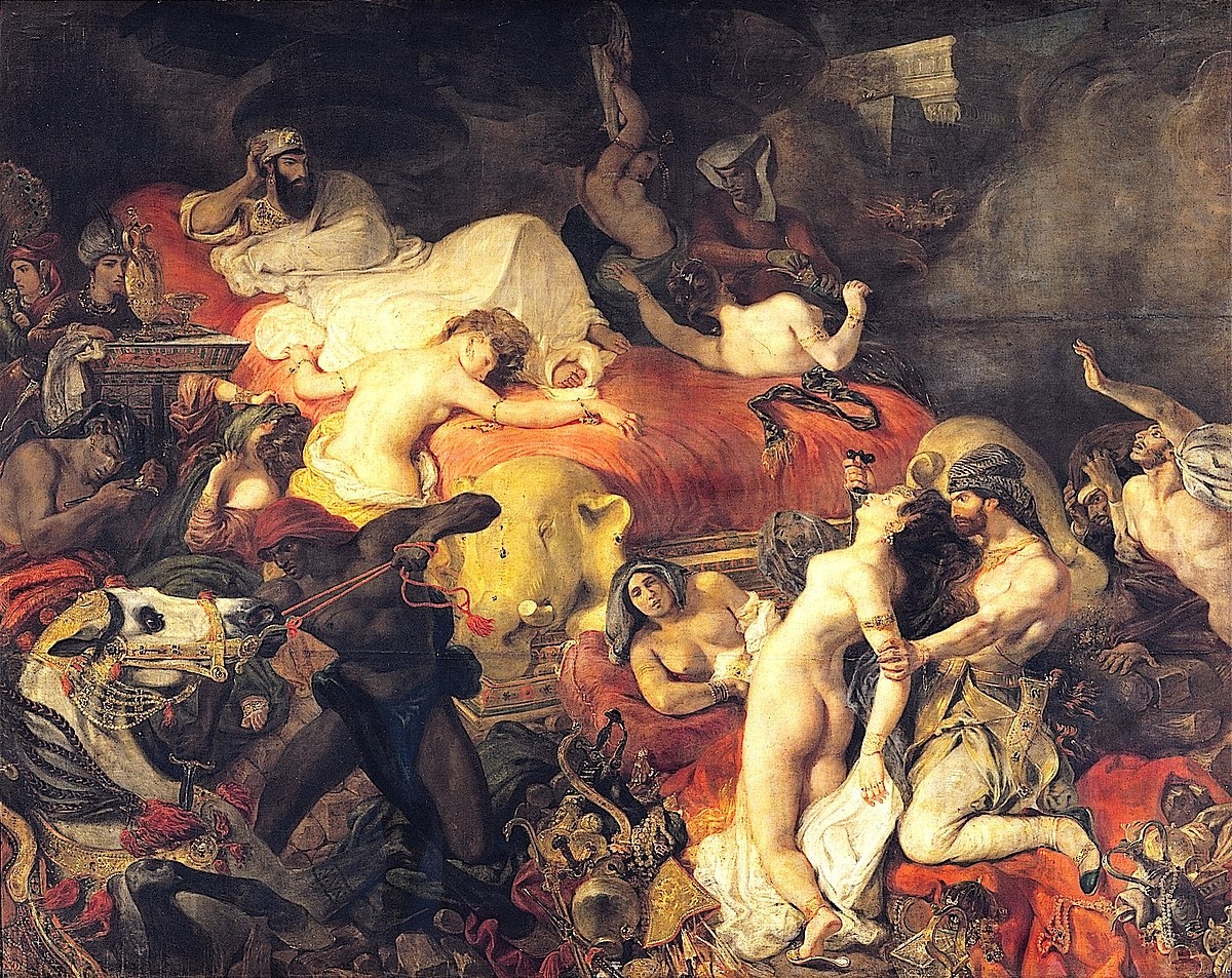 Смерть Сарданапала.1827, художник: Эжен Делакруа
