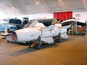 ЗУР «Вассерфаль» со снятым головным обтекателем в Национальном музее ВВС США