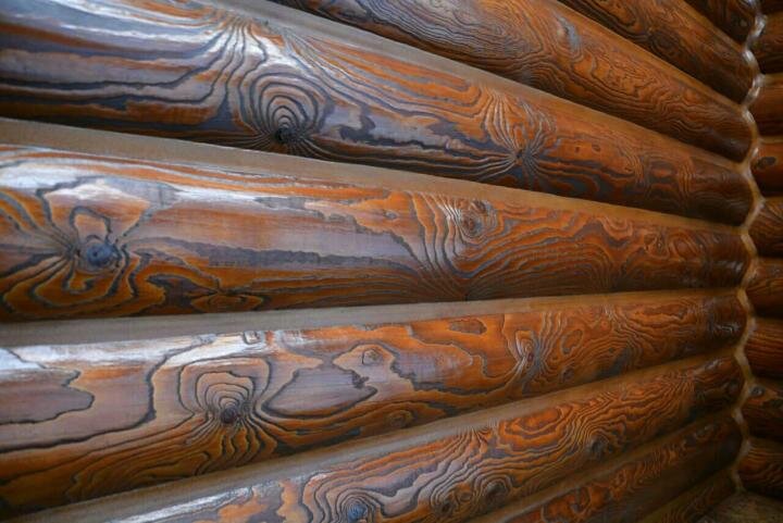 Брашированное оцилиндрованное бревно