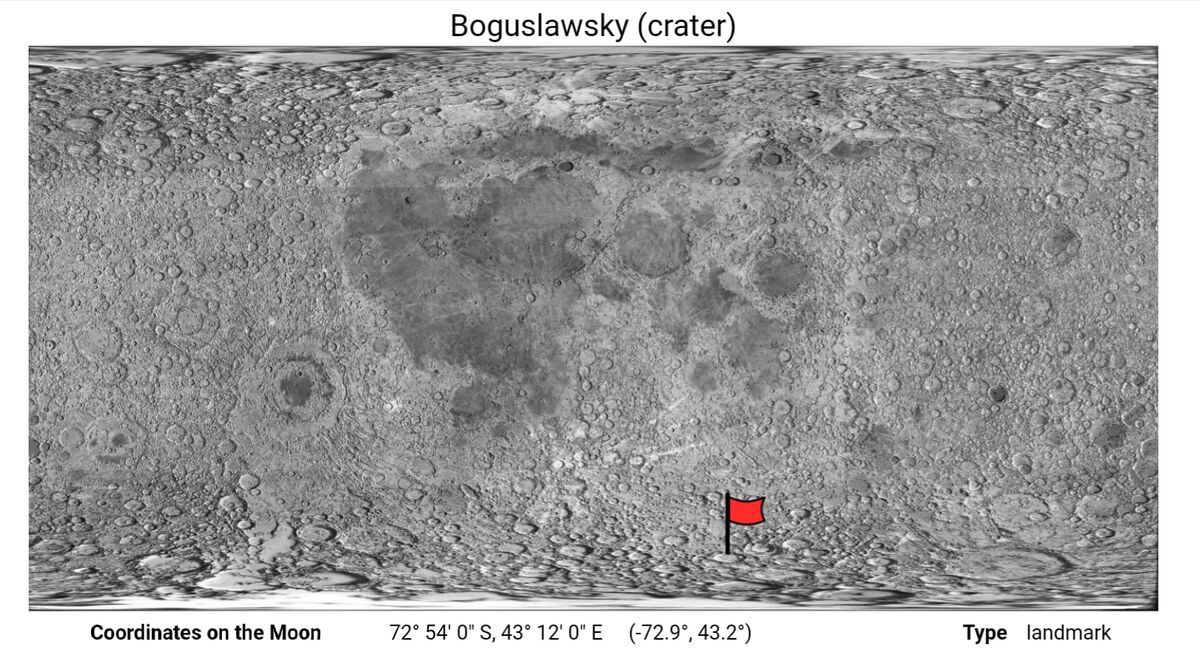  Одно из вероятных мест посадки АМС Луна-25 в октябре 2021 года, карты Google