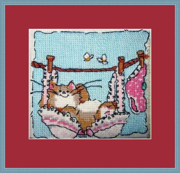 вышитый мой котик от Маргарет Шерри