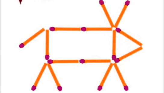 переложите 1 спичку так, чтобы эта корова смотрела в лево