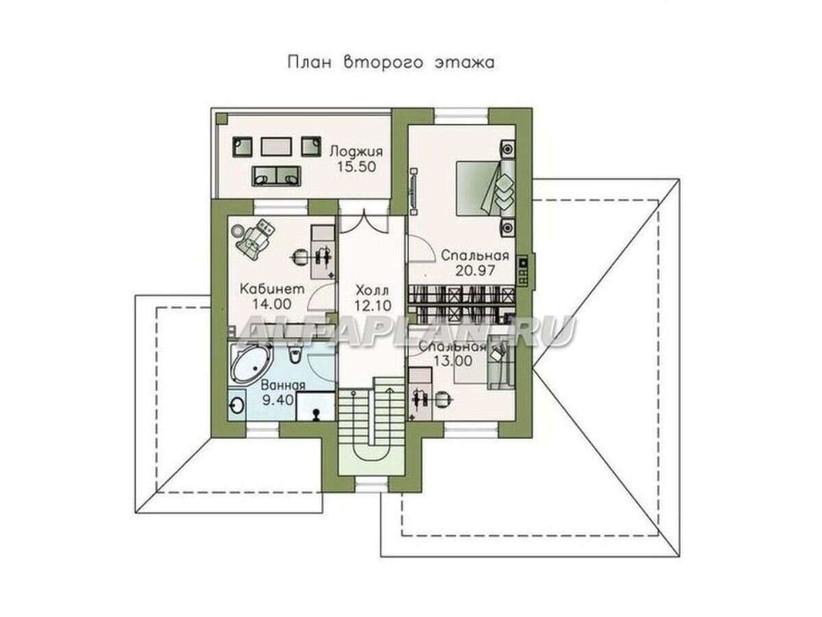 Проект дома 184В «Кваренги», 222м2 (включая теплый гараж 50м2), 3 спальни |  Популярные проекты домов Альфаплан | Дзен