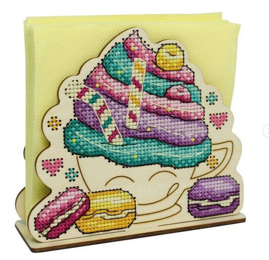 набор для вышивания крестиком М.П. Студия О-023 Салфетница Пирожное
