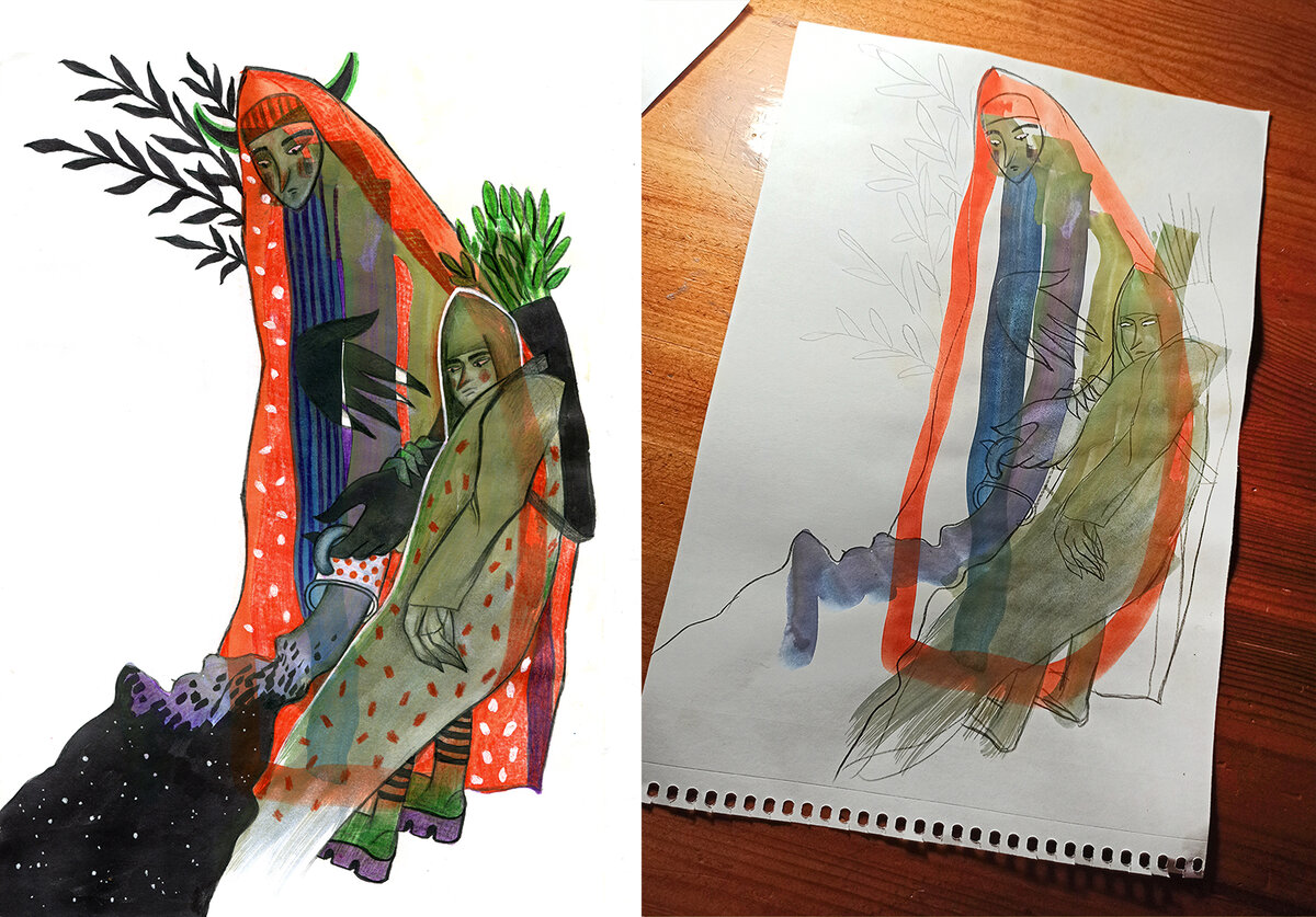 Не успела сфотографировать нетронутый рисунок , но здесь все равно видно оригинал.