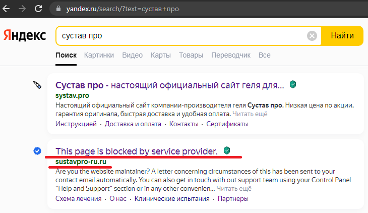 Некоторое время сайт был заблокирован хост провайдером