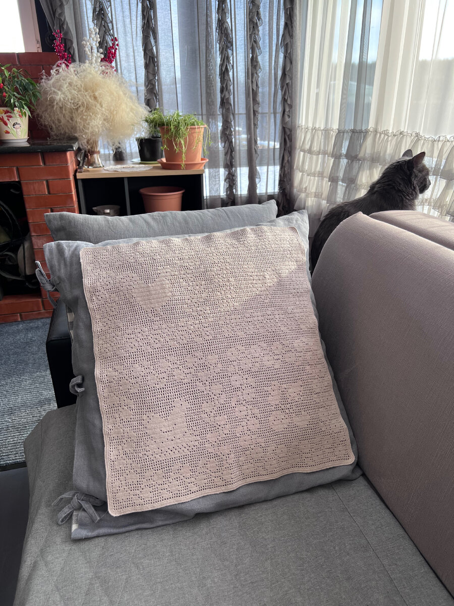 Филейная салфетка крючком