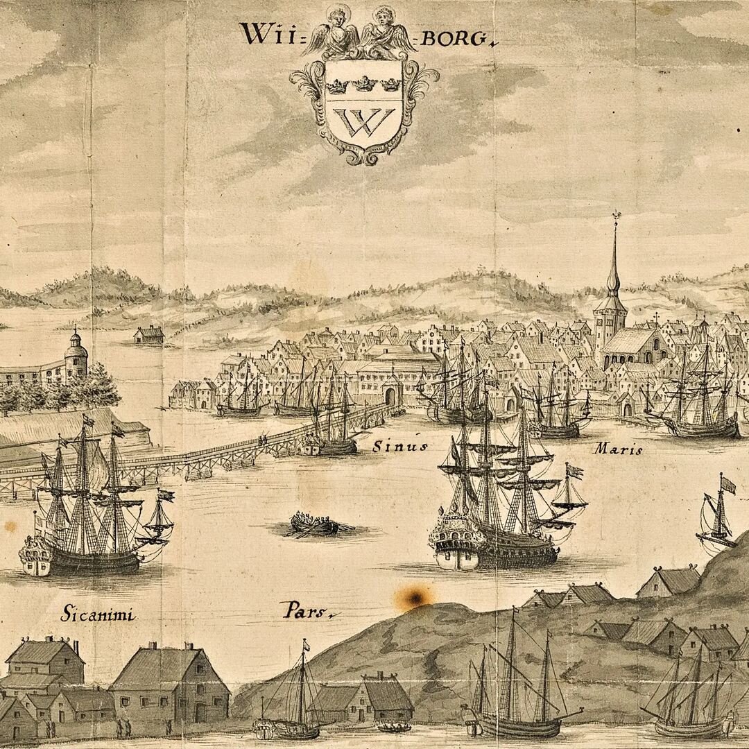 Панорамный рисунок Выборга авторства Эрика Дальберга