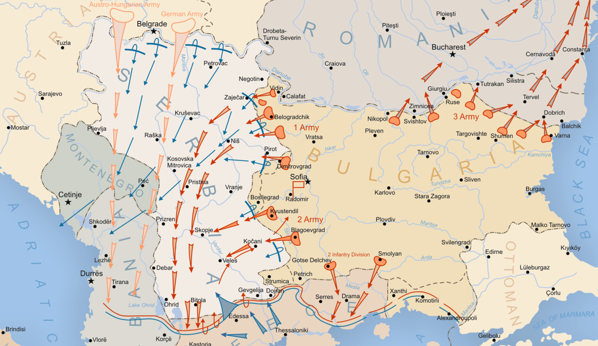 Балканская война карта