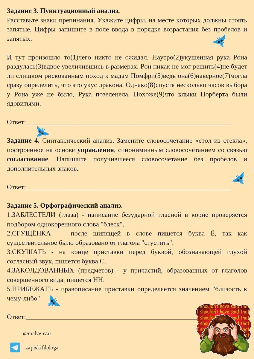 Как разнообразить пробники: составила вариант ОГЭ по русскому языку на  основе Гарри Поттера | Записки юного филолога | Дзен