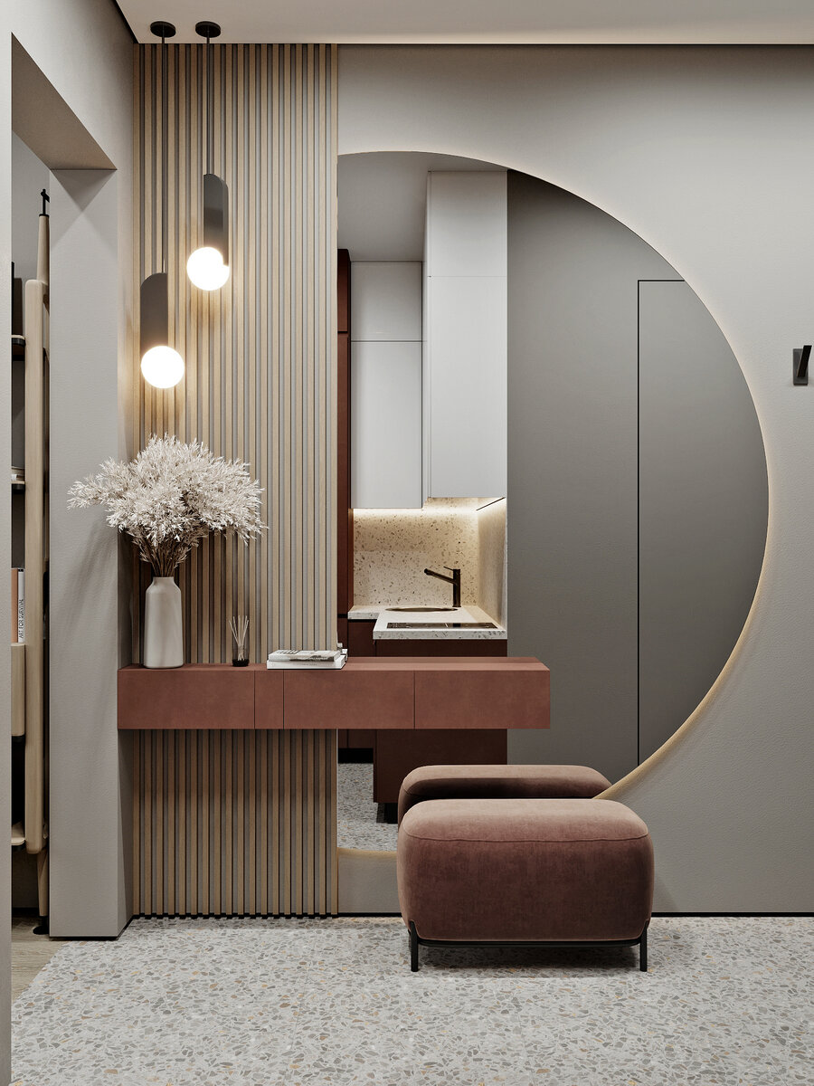 Фрагмент квартиры-студии в ЖК "Зиларт" Москва 2022 год  "Resource Interiors"