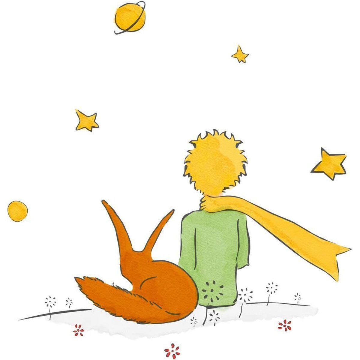 Маленький принц и Лис. илл. Антуана де Сент-Экзюпери