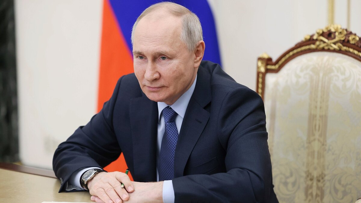    Президент РФ В. Путин провел встречу с врио главы Смоленской области В. Анохиным© POOL