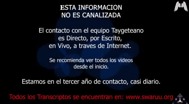 ЭТА ИНФОРМАЦИЯ ПОЛУЧЕНА НЕ ПУТЁМ ЧЕННЕЛИНГА. Контакт с тайгетеанской командой прямой, в письменной форме, в прямом эфире онлайн через интернет. Рекомендуется посмотреть все видео от начала. Мы уже третий год поддерживаем почти ежедневный контакт. Все транскрипции находятся на www.swaruu.org