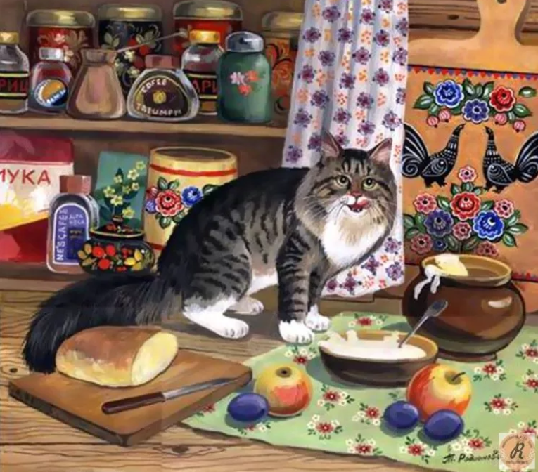 кошка на столе