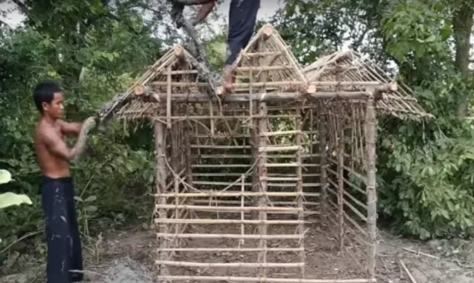 Как построить дом из палок