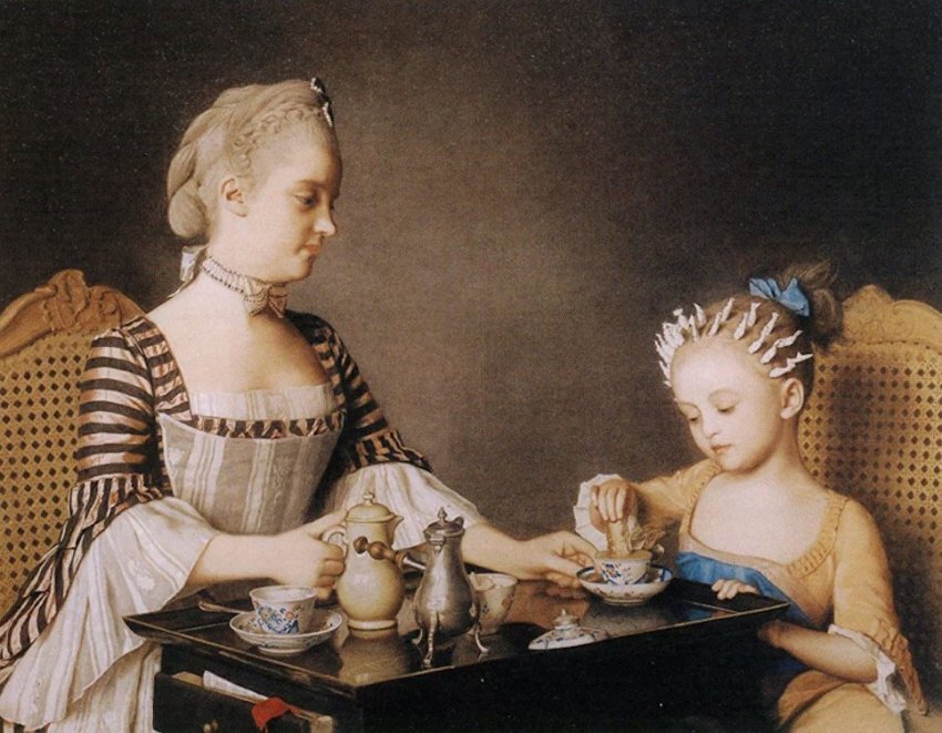 Жан-Этьенн Лиотар. Мадам Лиотар  с дочерью , 1754 г. Частная коллекция