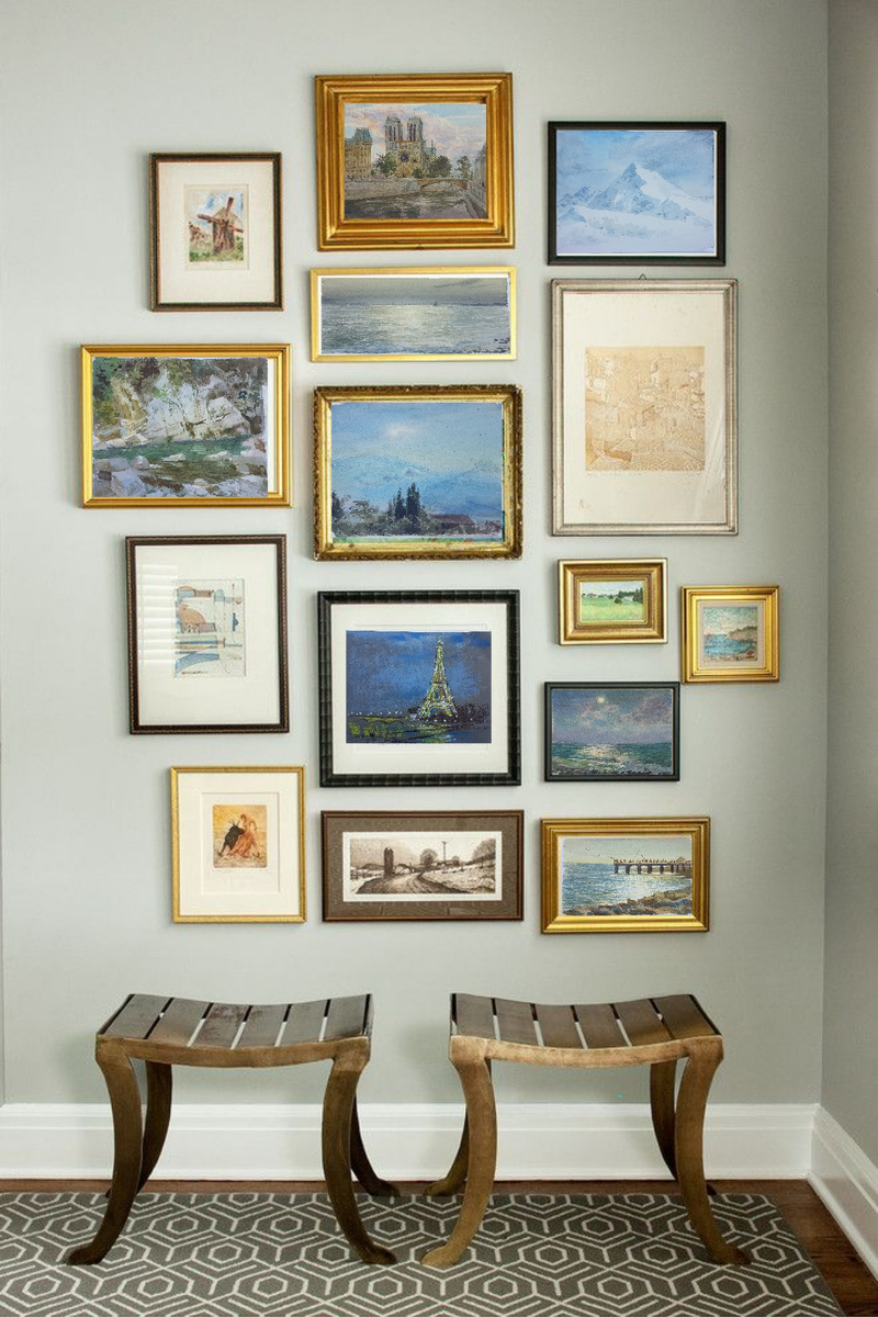 Ассиметричная компощиция из рам разных фактур